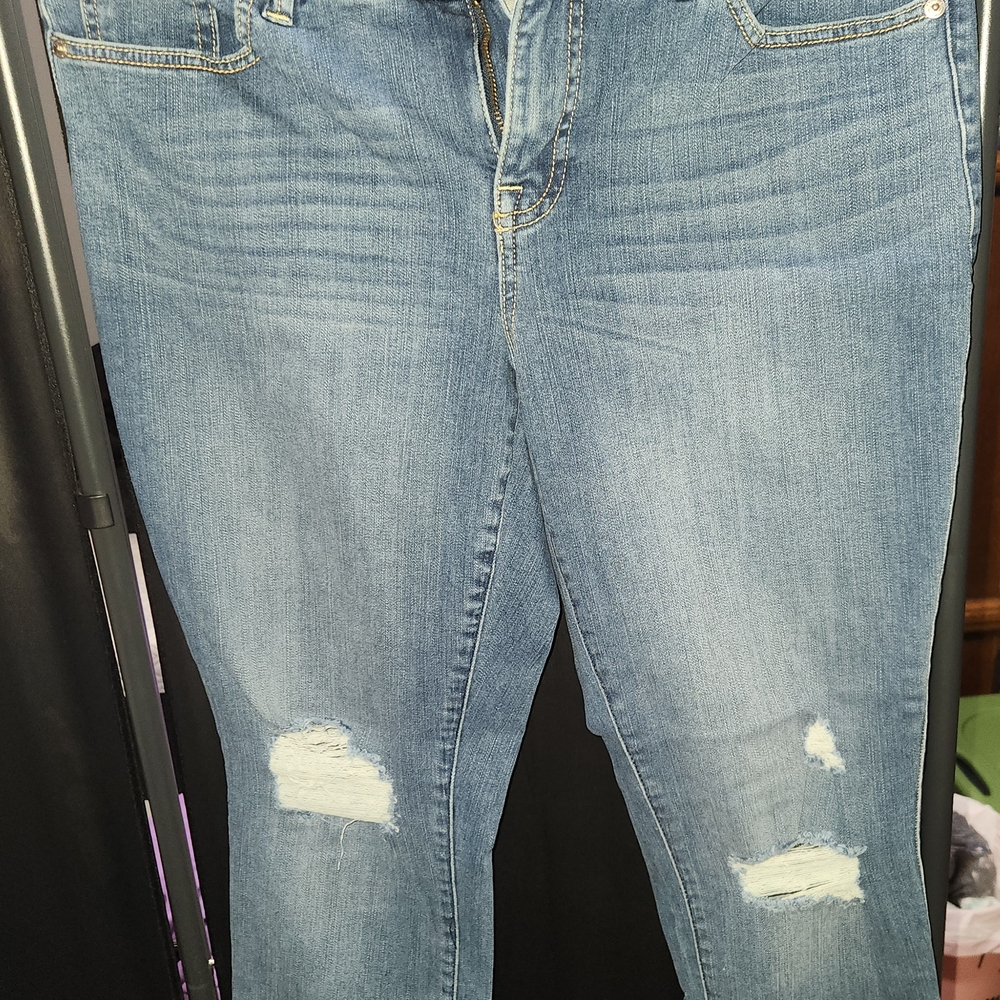 torrid Light Blue Distressed Skinny Jeans